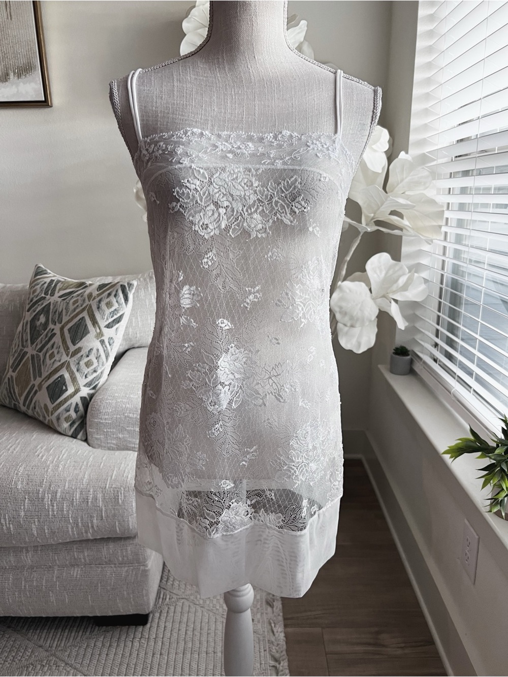 La Perla White Lace Lingerie Woman’s Slip Dress Size Small